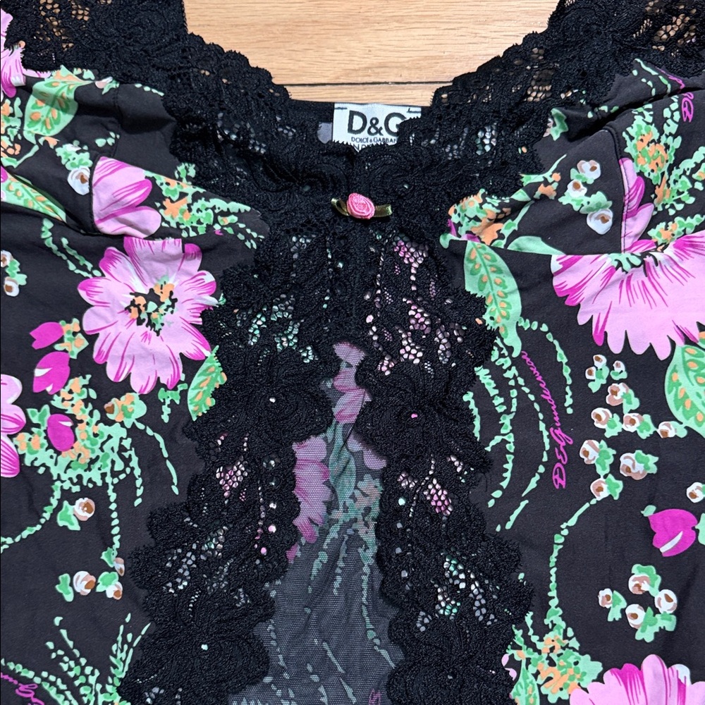 Dolce & Gabbana Floral Lace Trim Camisole Top - Picture 2 of 6